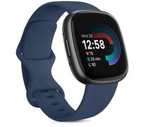 Vancle Bracelet Compatible avec Fitbit Versa 4/Sense 2/Fitibit Versa 3/Sense pour Femmes Hommes, Bracelet de Remplacement Réglable pour Fitbit Versa 4/Sense 2/Versa 3/Sense, Bleu Marine L