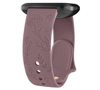 Vancle Bracelet de rechange en silicone à motif floral gravé, compatible avec Fitbit Versa 2 pour homme et femme, doux et respirant pour Fitbit Versa 2/Fitbit Versa/Versa Lite/Versa SE (violet fumé)