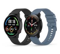 Vancle Bracelet pour Xiaomi Mi Watch/ S1/S1 Active/Mi Watch Color Sport, 22mm Silicone Bracelet, Noir/Bleu Gris