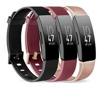 Vancle Lot de 3 bracelets de rechange en silicone pour Fitbit Inspire Gen 2 ARMs evaluating if 1 - Sport Wristbands - Noir/Or/Rouge foncé - S