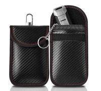 Vancle Pochette Faraday Clé Voiture RFID, Étui pour Clé de Voiture Anti-RFID Avec Bloqueur de Fibre de Carbone, Antivol