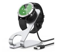 VANCLE Station de charge pour montre Vivoactive 6 5 3 4 4S 3S, Vivomove 3 3S Style Luxe Sport, Forerunner 55 255 165 265, chargeur USB (argent)