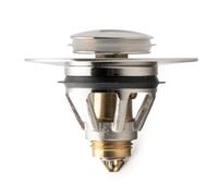 VANCOCO 1 bouchon de lavabo, insert Ø 33,5 mm, laiton brossé | Bouchon de vidange de rechange en laiton, insert Ø 33,5 mm, couvercle Ø 30 mm, hauteur 39,5 mm, brossé, 1 pièce