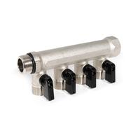 Vancoco Collecteurs Laiton Sanitaire Plomberie avec Mini-Vannes Intégrées MF 20x27 4 Départs à Vannes 15 * 21