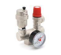 Vancoco Groupe de Securite Chauffe Eau 3 en 1 Chaudière Anti Calcaire DN25 (1") 3 bar Argent