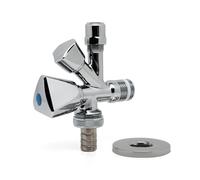 Vancoco Vanne d'angle combinée 1/2 "FM x 3/4 "FM x 3/8 Robinet Équerre Combiné Universelle Auto-Étanche