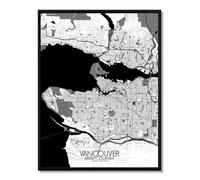 Vancouver carte ville city map n&b