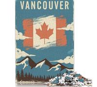 Vancouver Vintage Poster Puzzle 1000 Pièces Educa Jouet en Bois Cadeau Unique De l'art De La Décoration Jeu Éducatif Challenge Toy Adultes Et Enfants À Partir De 14 Ans 1000pcs (38x26cm)