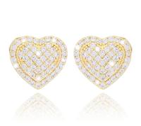 Vancy Utopia Boucles d'oreilles à tige en forme de cœur avec strass pour femme, boucles d'oreilles élégantes pour mariage, bal de fin d'année, bijoux cadeau, Zinc, Pas de gemme
