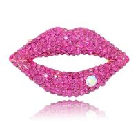 Vancy Utopia Broche en forme de lèvres avec strass sexy et élégante pour femme, Métal, Pas de gemme