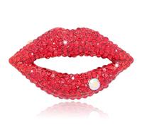 Vancy Utopia Broche en forme de lèvres en strass sexy et élégante pour femme, Métal, Pas de gemme