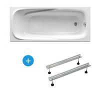 Vanda II Baignoire droite avec pieds 170 x 70 cm en acrylique, Blanc (CP21000000-SET)