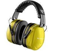 Vanderfields Casque antibruit de protection auditive premium - Réduction du son à large spectre 35 dB à 2 K Hz - Casque anti-bruit - Adultes + Adolescents - Jaune