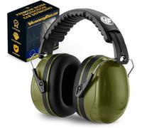 Vanderfields Casque antibruit pour adultes - Vert Armée | Vanderfields - Réduction du bruit de 35 dB (2 kHz), coussinets doux et arceau réglable