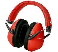 Vanderfields Casque antibruit, protection auditive premium - Réduction du son à large spectre, 34,4 dB à 2 KHz, casque anti bruit pour enfants 3-12 ans - Rouge