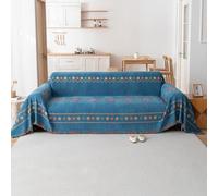VanderHOME Bohème Housse De Canapé,Multifonction Jeté de Canapé Grande Taille, Réversible Couvre Canapé Jete de Canape Polyvalente 180 * 230cm-Bleu
