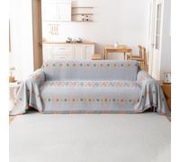 VanderHOME Bohème Housse De Canapé,Multifonction Jeté de Canapé Grande Taille, Réversible Couvre Canapé Jete de Canape Polyvalente 180 * 340cm-Gris