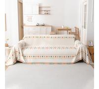 VanderHOME Bohème Housse De Canapé,Multifonction Jeté de Canapé Grande Taille, Réversible Couvre Canapé Jete de Canape Polyvalente 180 * 380cm-Beige