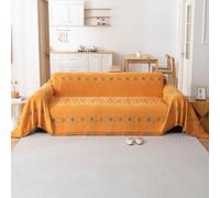 VanderHOME Bohème Housse De Canapé,Multifonction Jeté de Canapé Grande Taille, Réversible Couvre Canapé Jete de Canape Polyvalente 180 * 420cm-Orange