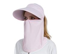 VanderHOME Chapeau de Soleil à Large Bord Femme Cou Visage Protection Chapeau de Plage pour Femme pour Queue de Cheval Été Anti UV UPF 50+ Chapeau Soleil Femme avec Rabat Détachable Le Cou