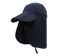 VanderHOME Chapeau de Soleil Protection 360° Anti-UV Unisex Casquette de Safari avec Protection du Cou Amovible Pliable Chapeaux de Randonnée pour Femme Homme Respirant Séchage Rapide