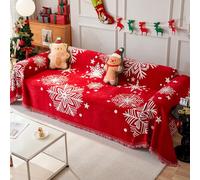 VanderHOME Couverture de Noël à Motifs Décoratifs, Réversible Jeté de Canapé, Couverture de Vacances Super Douce Et Chaude pour Le Canapé, Le Lit Et Le Canapé 180 * 380cm-Christmas Snowflake