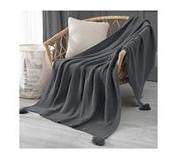 VanderHOME Couvertures tricotées，Couverture de lit Douce et Chaude Jeté de Canapé 150X200CM Confortable/Décorative/Doux Couverture Couvre-lit Our Sofa hôtel Voyage Natte De Couchage, Cadeau Gris