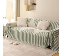 VanderHOME Grand Plaid et Couvre-lit en Chenille, Plaid Canape, Lavable Jeté de canapé, Jete de canape avec Franges Délicates,Protege Canape, Couvre Canapé d'angle 180 * 300cm-Vert