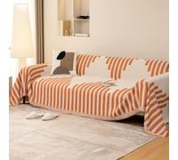 VanderHOME Grand Plaid et Couvre-lit en Chenille, Plaid Canape, Lavable Jeté de canapé, Jete de canape avec Franges Délicates,Protege Canape, Couvre Canapé d'angle 180 * 280cm-Orange