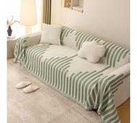 VanderHOME Grand Plaid et Couvre-lit en Chenille, Plaid Canape, Lavable Jeté de canapé, Jete de canape avec Franges Délicates,Protege Canape, Couvre Canapé d'angle 180 * 180cm-Vert