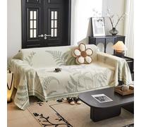 VanderHOME Grand Plaid et Couvre-lit en Chenille, Protege Canape, Lavable Jeté de canapé, Jete de canape avec Franges Délicates 180 * 460cm-Vert