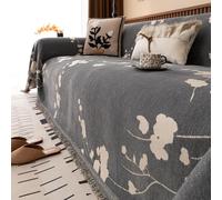 VanderHOME Housse de Canapé 1 2 3 4 Places, Réversible Jeté De Canapé, Couvre Canape Décorative Multifonctionnelle, Housse pour Meubles De Canapé 180 * 130cm-Gris