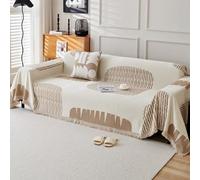 VanderHOME Housse de canapé Art Abstrait,Multifonction Jeté de Canapé Grande Taille, Réversible Couvre Canapé Jete de Canape Polyvalente 180 * 380cm-Curry