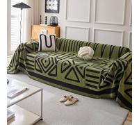VanderHOME Housse de canapé Bohémien, Jete de Canape Réversible, Housse de lit, canapé, Housse pour Meubles de canapé, Convient aux Enfants, Chiens, Chats 180 * 230cm-Vert foncé