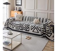 VanderHOME Housse de canapé Bohémien, Jete de Canape Réversible, Housse de lit, canapé, Housse pour Meubles de canapé, Convient aux Enfants, Chiens, Chats 180 * 150cm-Beige
