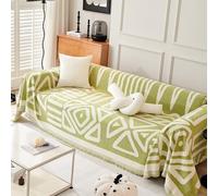VanderHOME Housse de canapé Bohémien Serviette de canapé Décoration,Housse de lit, canapé, Housse pour Meubles de canapé, Convient aux Enfants, Chiens, Chats 180 * 340cm-Vert
