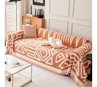 VanderHOME Housse de canapé Bohémien Serviette de canapé Décoration,Housse de lit, canapé, Housse pour Meubles de canapé, Convient aux Enfants, Chiens, Chats 180 * 280cm-Orange