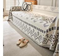 VanderHOME Housse de canapé Douce et Lavable en Machine Grand Plaid et Couvre-lit en Chenille, Protege Canape, Jete de canape avec Franges Délicates Housse Protection canapé 180 * 300cm-Gris