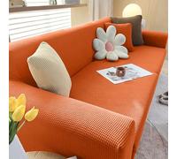 VanderHOME Housse de canapé Extensible 5 Places Super Douce en Polyester pour Chien ou Animal Domestique Housse Protection Canapé Minimaliste Moderne Jacquard (5 siège, Orange)
