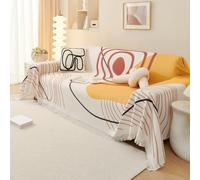 VanderHOME Housse de Canapé Premium avec Glands,Respirante, Décoratifs Jeté de lit ou Jeté de canapé Doux et Confortable Couvre Canapé de canapé Chambre Salon 180 * 320cm-Lever de Soleil