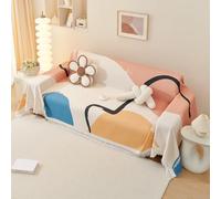 VanderHOME Housse de Canapé Premium avec Glands,Respirante, Décoratifs Jeté de lit ou Jeté de canapé Doux et Confortable Couvre Canapé de canapé Chambre Salon 180 * 380cm-Aquarelle