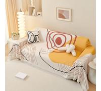 VanderHOME Housse de Canapé Premium avec Glands,Respirante, Décoratifs Jeté de lit ou Jeté de canapé Doux et Confortable Couvre Canapé de canapé Chambre Salon 180 * 260cm-Lever de Soleil