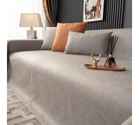 VanderHOME Housse de Canapé, Protection Canape Impermeable，Entretien sans Lavagedesign Minimaliste en Couleurs Unies，Antidérapante, Protection Canapé Chat Chiens Griffures 210 * 90cm-Gris Clair