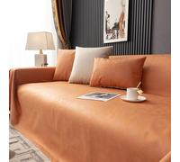 VanderHOME Housse de Canapé, Protection Canape Impermeable，Entretien sans Lavagedesign Minimaliste en Couleurs Unies，Antidérapante, Protection Canapé Chat Chiens Griffures 210 * 260cm-Orange
