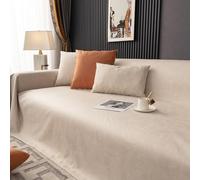 VanderHOME Housse de Canapé, Protection Canape Impermeable，Entretien sans Lavagedesign Minimaliste en Couleurs Unies，Antidérapante, Protection Canapé Chat Chiens Griffures 210 * 340cm-Beige