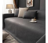 VanderHOME Housse de Canapé, Protection Canape Impermeable，Entretien sans Lavagedesign Minimaliste en Couleurs Unies，Antidérapante, Protection Canapé Chat Chiens Griffures 210 * 260cm-Gris
