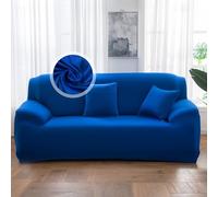 VanderHOME Housse de canapé - Protection Totale Élastique Couleur Unie Résistant, Moderne Couvre Canapé 2 Places, Protection Canape (2 siège, Bleu)