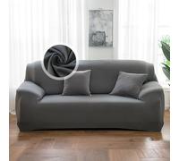 VanderHOME Housse de canapé - Protection Totale Élastique Couleur Unie Résistant, Moderne Couvre Canapé 3 Places, Protection Canape (3 siège, Gris)