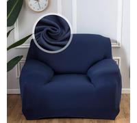VanderHOME Housse de canapé - Protection Totale Élastique Couleur Unie Résistant, Moderne Couvre Canapé 1 Place, Protection Canape (1 siège, Bleu Marine)