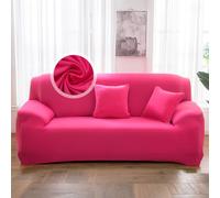 VanderHOME Housse de canapé - Protection Totale Élastique Couleur Unie Résistant, Moderne Couvre Canapé 2 Places, Protection Canape (2 siège, Rose)